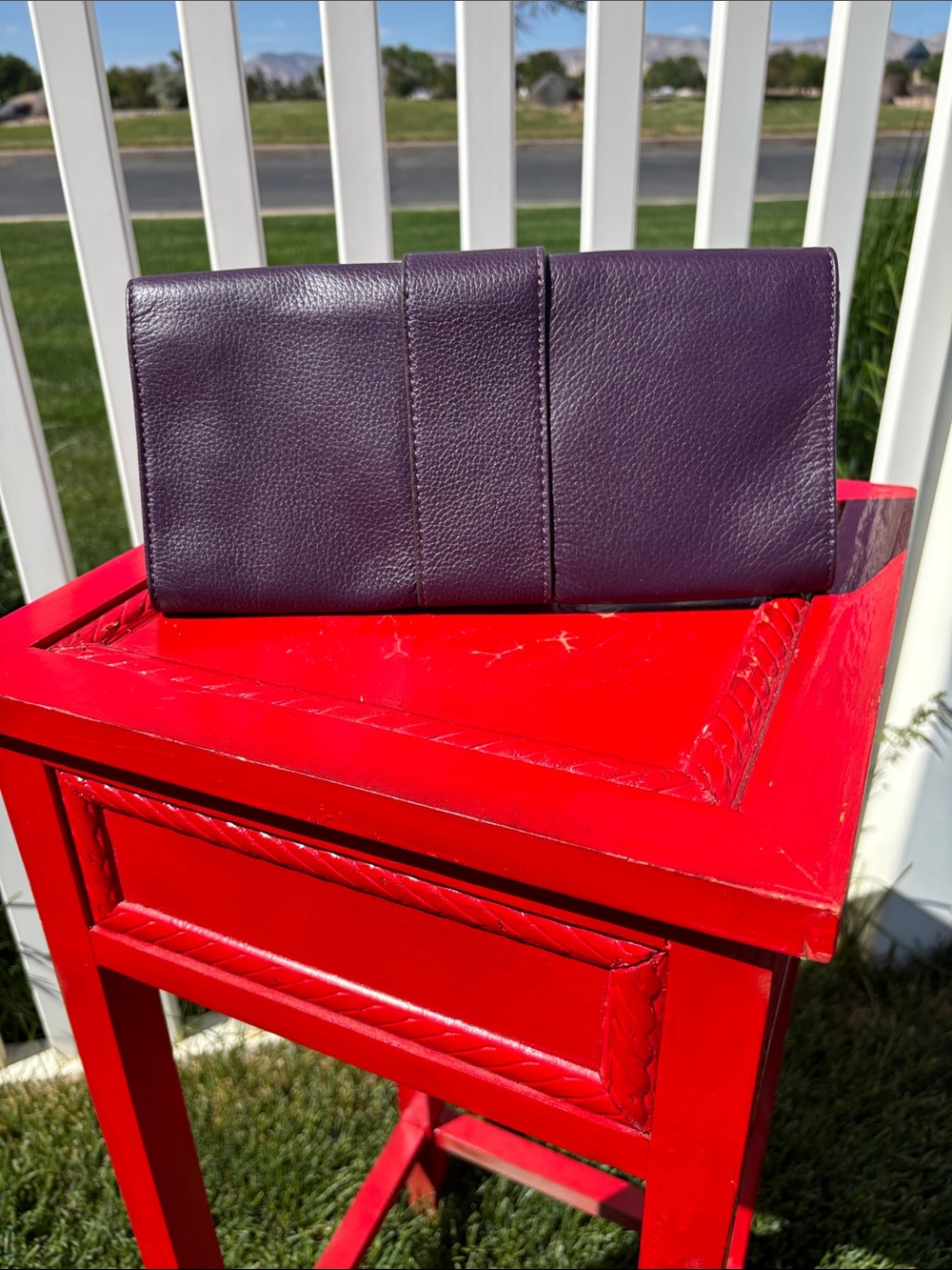 Michael Kors Purple/Plum Leather Clutch - Picture 3 of 5